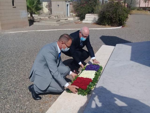 Dépôt de gerbe au Monument aux Morts de Marrakech