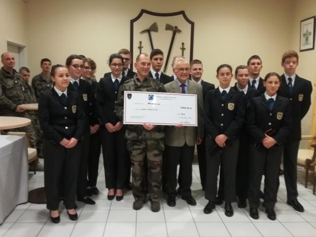 Prytanée national militaire de La Flèche, remise de la collecte du 11 novembre 2018.