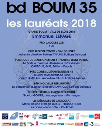 Les lauréats 2018 du festival bd BOUM 2018